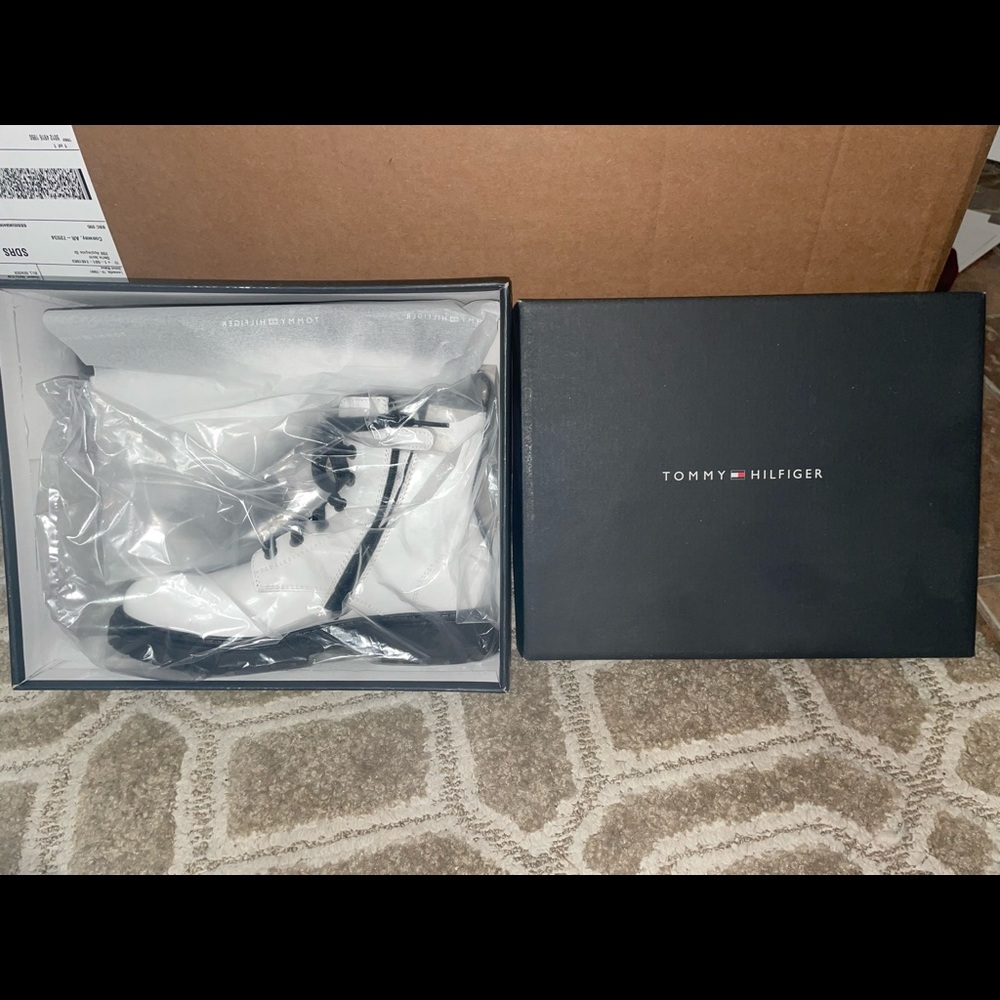 Girls Tommy Hilfiger White Combat boots